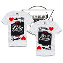 E1SYNDICATE（イーワンシンジケート）KING & QUEEN Tシャツ 20代 30代 ファッション コーディネート オシャレ トレンド T-シャツ 日本未入荷 インポート シンジケート 半袖 ホワイト 白 最新トレンド XS S M L XL XXL セレクトショップ diva closet フェス フォトt 高身長