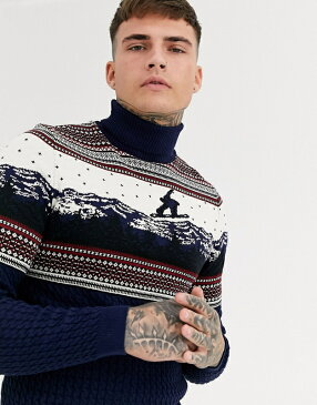 asos ASOS エイソス メンズ ASOS DESIGN クリスマスシーン ロールネック クリスマス ジャンパー 大きいサイズ インポート エクストリームスーパースキニーフィット スウェットパンツ ジーンズ ジーパン 20代 30代 40代 ファッション コーディネート