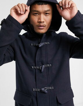 ASOSセレクト Jack & Jones asos ASOS エイソス メンズ Jack & Jones Originals ネイビー フード付き ダッフル コート 大きいサイズ インポート エクストリームスーパースキニーフィット スウェットパンツ ジーンズ ジーパン 20代 30代 40代 ファッション コーディネート