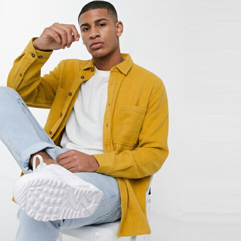 asos ASOS エイソス メンズ ASOS DESIGN マスタード 起毛 フランネル overshirt 大きいサイズ インポート エクストリームスーパースキニーフィット スウェットパンツ ジーンズ ジーパン 20代 30代 40代 ファッション コーディネート