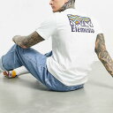 Element WanderバックプリントTシャツ(ホワイト)ASOS限定 トップス メンズ 男性 インポートブランド 小さいサイズから大きいサイズまで