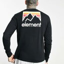 エレメントジョイント長袖バックプリントTシャツ(ブラック) トップス メンズ 男性 インポートブランド 小さいサイズから大きいサイズまで