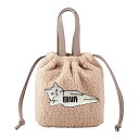 猫グッズ 犬グッズ くまグッズ 名前入れ バッグ ねこ ネコ 猫 ワッペン 3D刺繍 ボア2WAY巾着バッグ トラベルポーチ 誕生日 プレゼント 母の日 父の日...