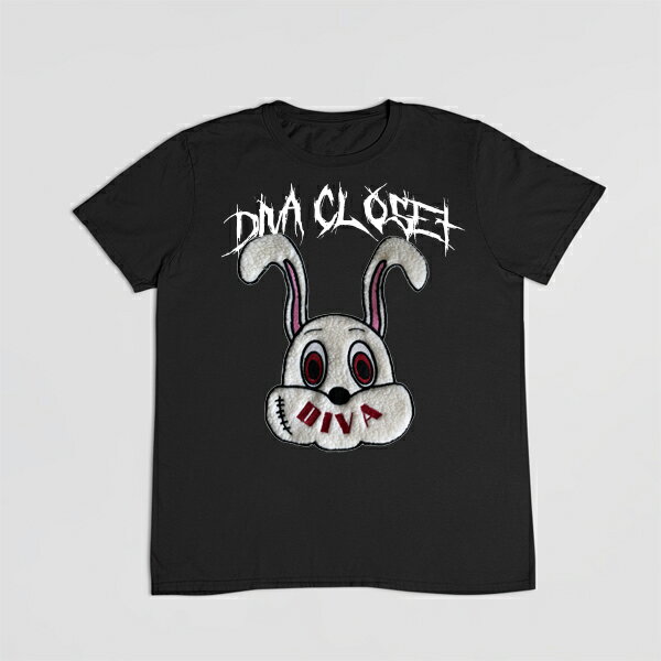 楽天セレクトショップ　Diva　Closet刺繍 名入れ tシャツ 名入れ プリントt お祝い プレゼント　刺繍Tシャツ 3D刺繍 Tシャツ Tシャツ 半袖 T-shirts うさぎ ラビット オシャレ 40代 30代 ストリート メンズ tシャツ 大きいサイズ カジュアル ぷくぷく ワッペン【DIVAオリジナル ブランド】