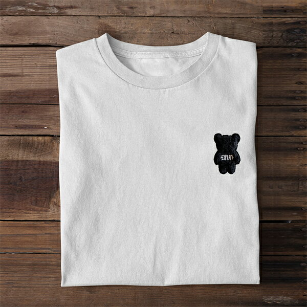 クマ　ワンポイント　刺繍Tシャツ 3D刺繍 半袖 プレゼント ボーダーシャツ オシャレ 40代 30代 メンズ tシャツ 大きいサイズ カジュアル クマ ワッペン【DIVAオリジナル】親子コーデ リンクコーデ 双子コーデ 親子 子供 キッズ ペア 親子服 家族コーデ
