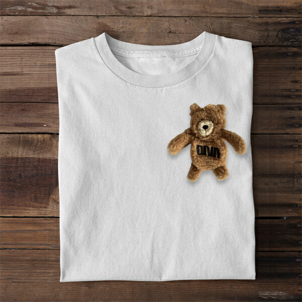 クマ Tシャツ くま 名前入れ 名入れ テディベア 人形 刺繍Tシャツ 3D刺繍 半袖 プレゼント オシャレメンズ tシャツ 大きいサイズ カジュアル 熊 DIVAオリジナル 親子コーデ リンクコーデ 双子コーデ 親子 子供 キッズ ペア 親子服 家族コーデのサムネイル