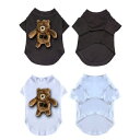 名入れ 刺繍 名前入れ もこもこ クマ刺繍 3D刺繍 Tシャツ プレゼント犬 服 犬服 犬の服 ドッグウェア ペットウェア 猫服 服 可愛い キャット チワワ ...