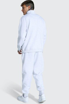boohoo(ブーフー)特大 ハーフジップ トラックスーツ セットアップ 上下 スウェット インポートブランド ランニング ジム スポーツ 小さいサイズ 大きいサイズあり メンズ ファッション フィットネス