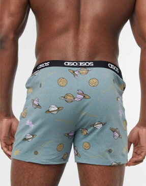 ASOS DESIGN スペース プリント ジャージ ボクサー アンダーウェア 下着 パンツ メンズ 男性 小さいサイズから大きいサイズまで 20代 30代 40代 ファッション コーディネート