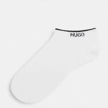 ヒューゴボス HUGO hugoboss HUGO BOSS HUGO2パックトレーナーソックスロゴ入りホワイト 靴 メンズ 男性 インポートブランド 小さいサイズから大きいサイズまで