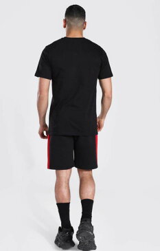 boohoo(ブーフー)ボーダー Tシャツ トップ ジョガー セットアップ 上下 ブランド トラックスーツ スウェット インポートブランド ランニング ジム スポーツ 小さいサイズ 大きいサイズあり メンズ ファッション フィットネス
