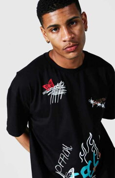 boohoo(ブーフー) プリント Tシャツ カーゴショートパンツセット シャツ トップ パンツ セットアップ 上下 ブランド トラックスーツ スウェット インポートブランド ランニング ジム スポーツ 小さいサイズ 大きいサイズあり メンズ ファッション フィットネス