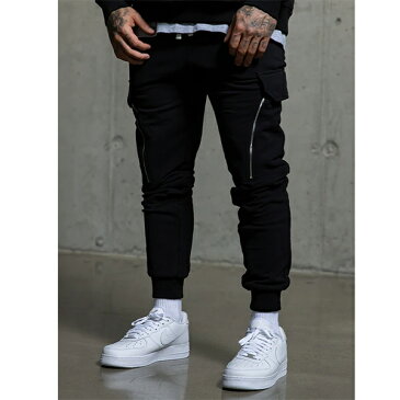 DECEPTION(ディセプション) black ジップ カーゴパンツ ジョガーパンツ スウェットパンツ 日本未入荷 インポートブランド 20代 30代 40代 ジム メンズ 男性 履きやすい お洒落 最新ブランド プレゼント 誕生日 贈答品贈物