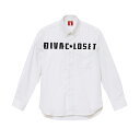 DIVAC★LOSET 刺繍 シャツ ロゴ 刺繍シャツ 長袖 ボタンダウン ロングスリーブ シャツ ヴィンテージライク ホワイト グレー ブルー メンズ男性 ユ...