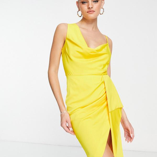 ラビッシュ アリス Lavish Alice 黄色の贅沢なアリスカウルショルダーケープドレス ワンピース レディース 女性 インポートブランド 小さいサイズから大きいサイズまで