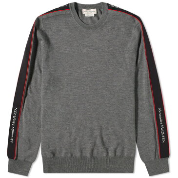 アレキサンダー・マックイーン Alexander McQueen アレキサンダーマックイーンロゴテーピングクルーニット トップス メンズ 男性 インポートブランド 小さいサイズから大きいサイズまで