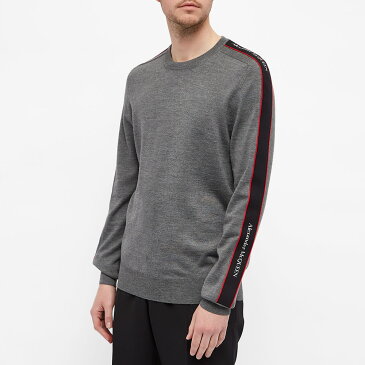 アレキサンダー・マックイーン Alexander McQueen アレキサンダーマックイーンロゴテーピングクルーニット トップス メンズ 男性 インポートブランド 小さいサイズから大きいサイズまで