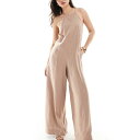 商品説明 ASOS DESIGN racer neck Crosshatch linen jumpsuit in almond 【セレクトショップ diva closetとは？!】 オリジナルブランドに力をいれた京都のセレクトショップです。...