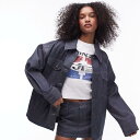 トップショップ トップショップ Topshop TOPSHOP トップショップ デニム ロングライン バルーン ジャケット ローグレー アウター レディース 女性 インポートブランド 小さいサイズから大きいサイズまで