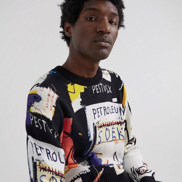 リー Lee LEE Lee x Jean-Michael Basquiat カプセル全体にアートワーク プリントのスウェットシャツ、ブラック トップス メンズ 男性 インポートブランド 小さいサイズから大きいサイズまで