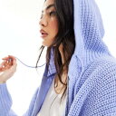 エイソス ASOS asos ASOS DESIGN ニット ジップ スルー パーカー ブルー トップス レディース 女性 インポートブランド 小さいサイズから大きいサイズまで