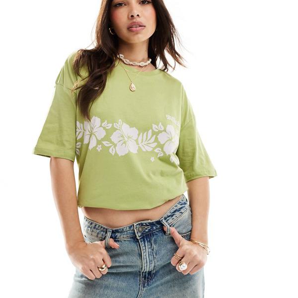 楽天セレクトショップ　Diva　ClosetビラボンのメイクイットトロピカルTシャツ（グリーン） トップス レディース 女性 インポートブランド 小さいサイズから大きいサイズまで