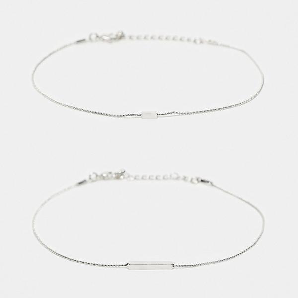 商品説明 ASOS DESIGN pack of 2 anklets with bar detail in silver tone 【セレクトショップ diva closetとは？!】 オリジナルブランドに力をいれた京都のセレクトショップで...