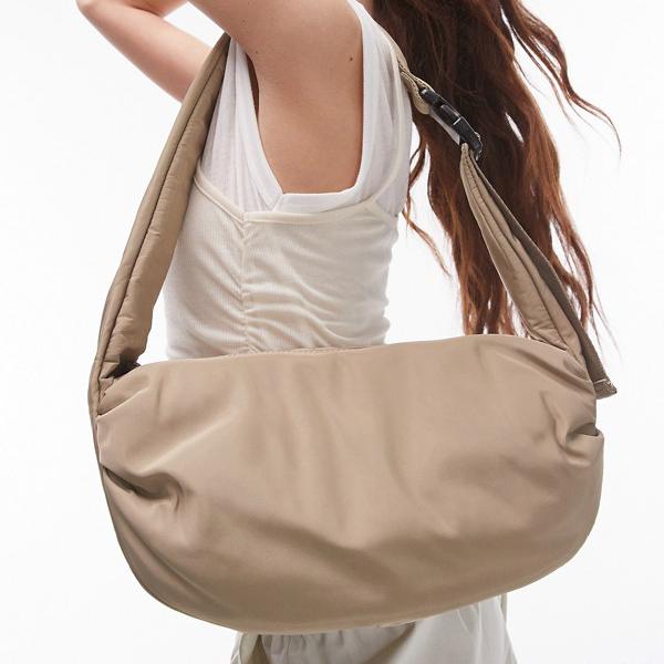 トップショップ Topshop TOPSHOP Topshop Con ナイロン クロスボディバッグ キャメル 鞄 レディース 女性 インポートブランド