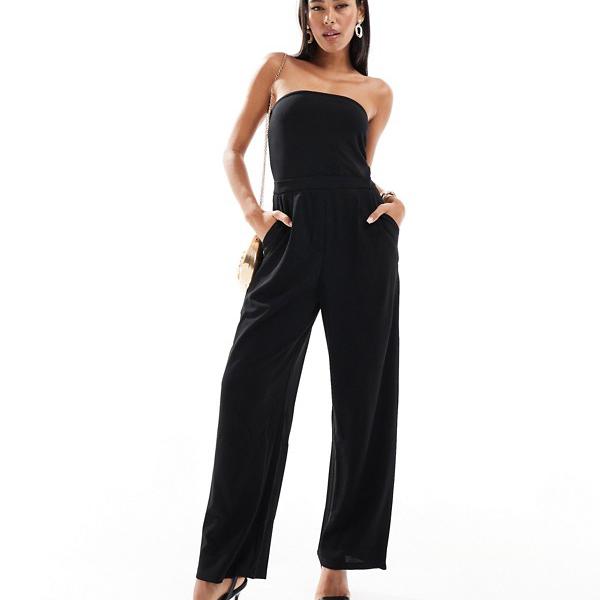 JDY JDY バンドゥジャンプスーツ ブラック オールインワン レディース 女性 インポートブランド 小さいサイズから大きいサイズまで