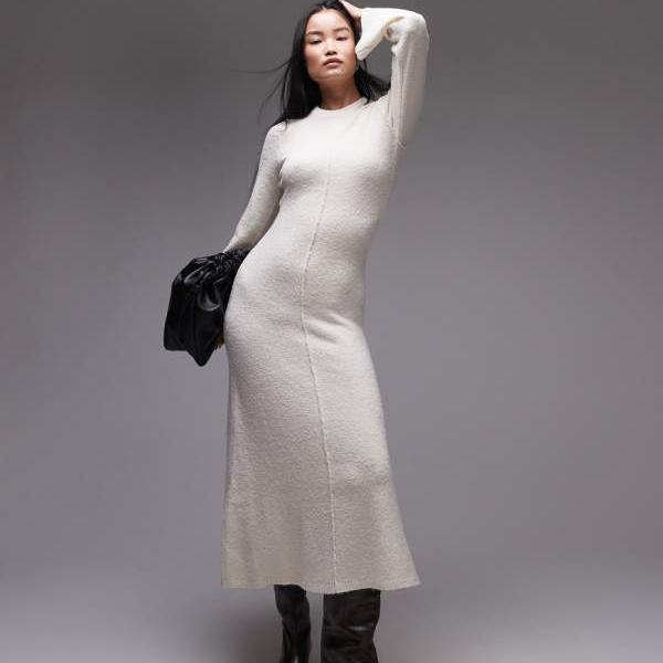 トップショップ Topshop TOPSHOP トップショップのニットブークレマキシドレス(オート麦) ワンピース レディース 女性 インポートブランド 小さいサイズから大きいサイズまで
