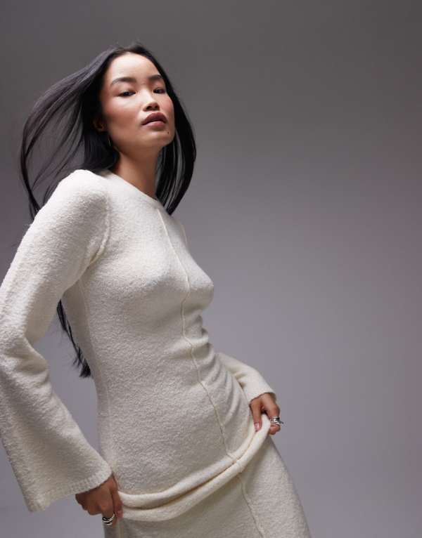 トップショップ Topshop TOPSHOP トップショップのニットブークレマキシドレス（オート麦） ワンピース レディース 女性 インポートブランド 小さいサイズから大きいサイズまで