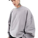 エイソス ASOS asos ASOS DESIGN ヘビーウェイト エクストリーム オーバーサイズ クルーネック スウェットシャツ (グレー) トップス メンズ 男性 インポートブランド 小さいサイズから大きいサイズまで