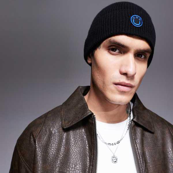 HUGO ブルー xafi フィッシャーマン ビーニー ブラック 帽子 メンズ 男性 インポートブランド