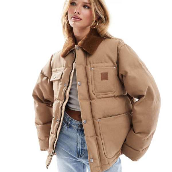 カーハート Carhartt WIP Carhartt カーハート WIP レイリー キルティング ジャケット ベージュ アウター レディース 女性 インポートブランド 小さいサイズから大きいサイズまでのサムネイル