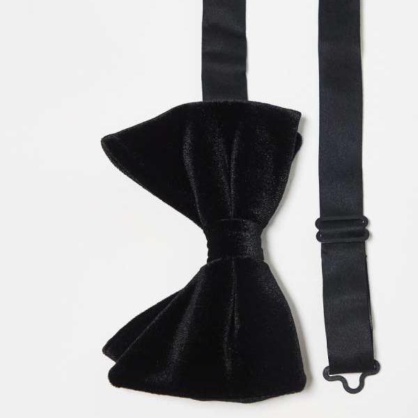 リバーアイランド River Island RIVER ISLAND リバーアイランド ベルベット 蝶ネクタイ ブラック アクセサリー メンズ 男性 インポートブランド