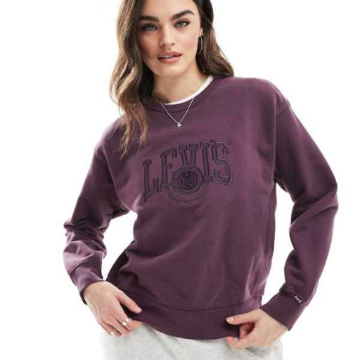 リーバイス Levi's リーバイス ヘリテージ トーナル バーシティ ロゴ スウェットシャツ (パープル) トップス レディース 女性 インポートブランド 小さいサイズから大きいサイズまで リーバイス Levi's リーバイス ヘリテージ トーナル バーシティ ロゴ スウェットシャツ (パープル) トップス レディース 女性 インポートブランド 小さいサイズから大きいサイズまで