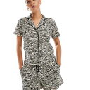 ブレイブソウル ジャージー 半袖シャツとショートパンツ パジャマセット ゼブラ柄 部屋着 レディース 女性 インポートブランド 小さいサイズから大きいサイズまで