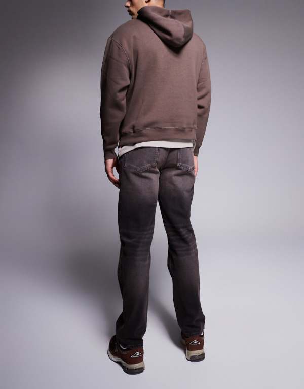エイソス ASOS asos ASOS DESIGN ストレートレッグジーンズ ウォッシュドブラック パンツ ボトム メンズ 男性 インポートブランド 小さいサイズから大きいサイズまで