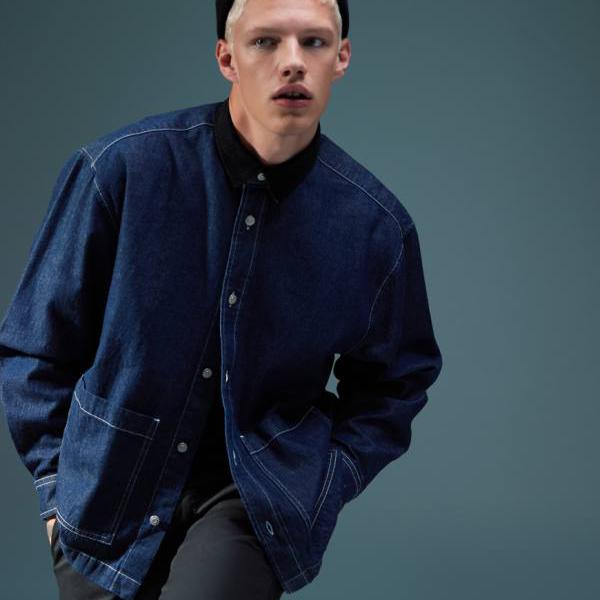 エイソス ASOS asos ASOS DESIGN ボクシーオーバーサイズデニムシャツ、コードカラー、インディゴウォッシュ トップス メンズ 男性 インポートブランド 小さいサイズから大きいサイズまで