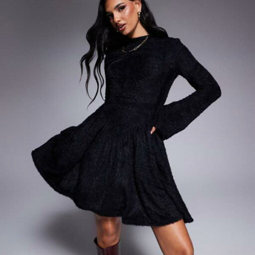 エイソス ASOS asos ASOS DESIGN ふわふわハイネック ドロップVウエスト ミニドレス ブラック ワンピース レディース 女性 インポートブランド 小さいサイズから大きいサイズまで エイソス ASOS asos ASOS DESIGN ふわふわハイネック ドロップVウエスト ミニドレス ブラック ワンピース レディース 女性 インポートブランド 小さいサイズから大きいサイズまで