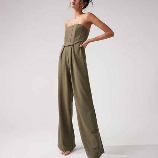 エイソス ASOS asos ASOS DESIGN バンドゥコルセット ワイドレッグ ジャンプスーツ カーキ オールインワン レディース 女性 インポートブランド 小さいサイズから大きいサイズまで エイソス ASOS asos ASOS DESIGN バンドゥコルセット ワイドレッグ ジャンプスーツ カーキ オールインワン レディース 女性 インポートブランド 小さいサイズから大きいサイズまで