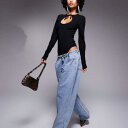 エイソス ASOS asos ASOS DESIGN キーホールカットアウトボディスーツ(ブラック) トップス レディース 女性 インポートブランド 小さいサイズから大きいサイズまで