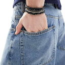 エイソス ASOS asos ASOS DESIGN モノクロームトーンのビーズブレスレット4個セット アクセサリー メンズ 男性 インポートブランド