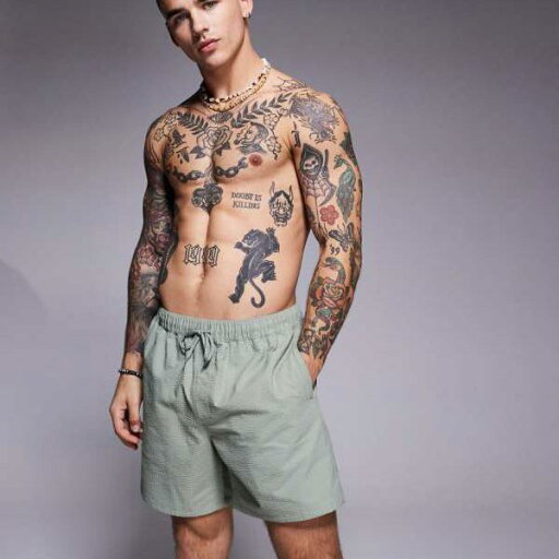 エイソス ASOS asos ASOS DESIGN シアサッカー スイムショーツ ミドル丈 グリーン 水着 メンズ 男性 インポートブランド 小さいサイズから大きいサイズまで エイソス ASOS asos ASOS DESIGN シアサッカー スイムショーツ ミドル丈 グリーン 水着 メンズ 男性 インポートブランド 小さいサイズから大きいサイズまで