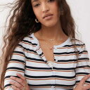 ミスセルフリッジ Miss Selfridge ミスセルフリッジのストライプカーディガン(ブルー) トップス レディース 女性 インポートブランド 小さいサイズから大きいサイズまで(4)