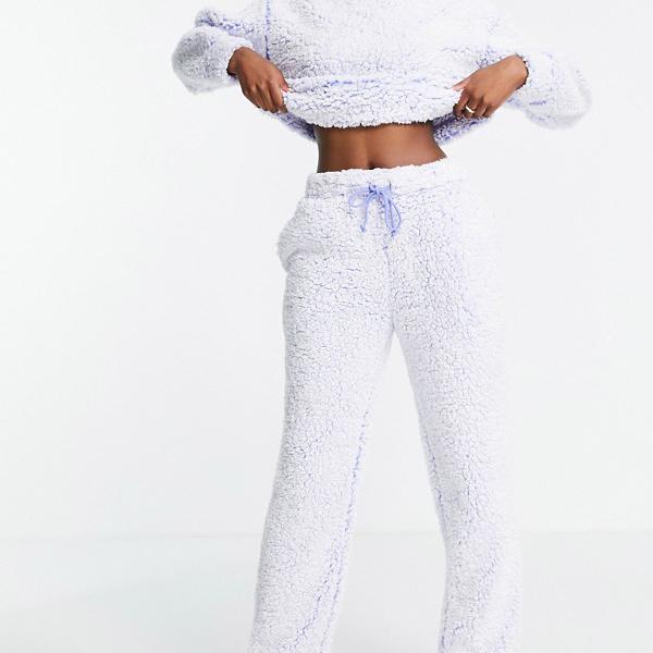 エイソス ASOS asos ASOS DESIGNラウンジブリーチボーグスウェット＆ジョガーセットブルー パンツ ボトム レディース 女性 インポートブランド 小さいサイズから大きいサイズまで