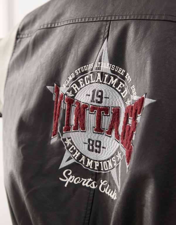 リクレイムドヴィンテージ Reclaimed Vintage モノトーンのヴィンテージバーシティボンバージャケット アウター メンズ 男性 インポートブランド 小さいサイズから大きいサイズまで
