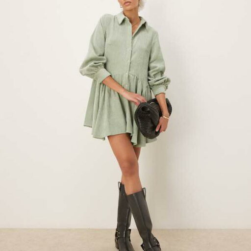 エイソス ASOS asos ASOS DESIGN ペプラム裾コードスモックミニドレス セージグリーン ワンピース レディース 女性 インポートブランド 小さいサイズから大きいサイズまで エイソス ASOS asos ASOS DESIGN ペプラム裾コードスモックミニドレス セージグリーン ワンピース レディース 女性 インポートブランド 小さいサイズから大きいサイズまで