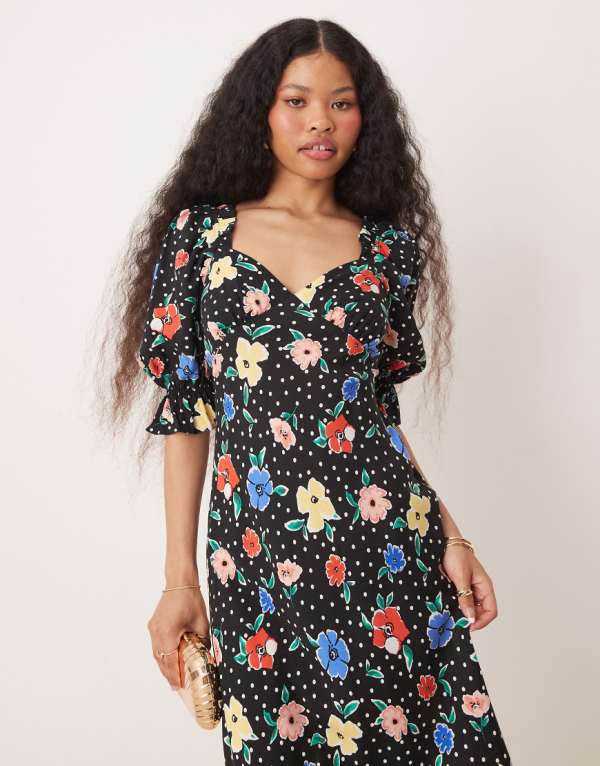 ミスセルフリッジ Miss Selfridge ミスセルフリッジ プチミディ ティードレス 花柄 ワンピース レディース 女性 インポートブランド 小さいサイズから大きいサイズまで