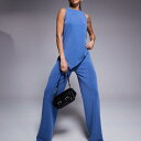 エイソス ASOS asos ASOS DESIGN コーデュロイ アシンメトリー キュプラ ベスト インディゴブルー トップス レディース 女性 インポートブランド 小さいサイズから大きいサイズまで